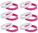 144 Pack Breast Cancer Awareness Pink Ribbon Party Favor Supplies 24 Rubber Bracelets 72 Glitter Temporary Tattoos 12 Pens 12 Cellophane Goody Bags 12 Folding Fans 12 Whistles for Fundraising Events