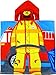 Kreative Kids Fireman 100% Cotton Poncho Style Hooded Bath & Beach Towel with Colorful Double Sized Design