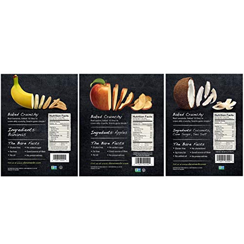 Bare Baked Crunchy Apple Chips, Banana Chips, and Coconut Chips