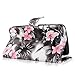 Motorola Droid Turbo / XT1254 Case - Cellularvilla Pu Leather Wallet Card Flip Open Pocket Case Cover Pouch for Motorola Droid Turbo / XT1254 (Black Pink Flower)