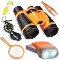 Kids Binoculars Toy Set, Outdoor Exploration Set, Best for 3 4 5 6-12 Year Old Boy and Girl, Kids Adventure Kit, Children Outdoor Educational Kit