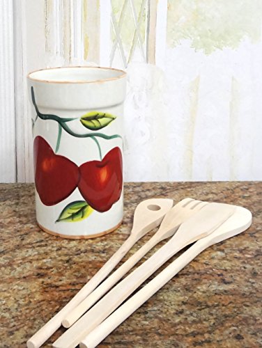 Tuscany Apple Kitchen Utensil Holder Set