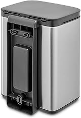 Brabantia Bo Waste Bin 4L Small Wall Mountable Soft Closing Lid Matt Steel view 5