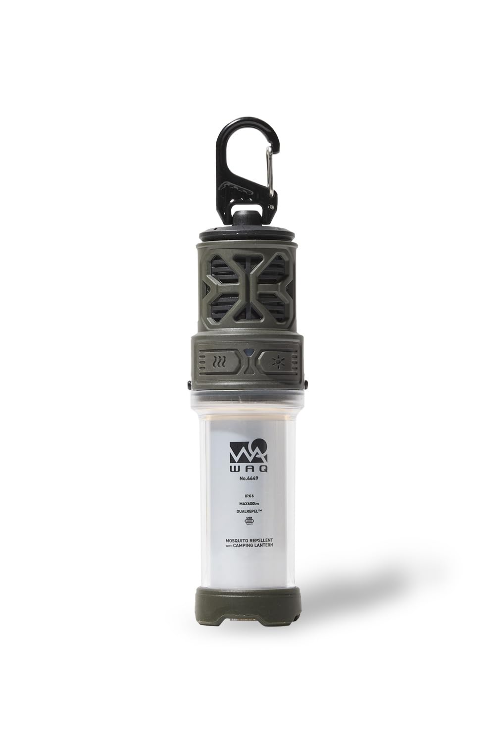 WAQ REPELLENT LANTERN 蚊除け機能搭載ランタン 虫よけ 防虫 蚊除け 虫対策 蚊 600lm 防水 IPX6 LEDランタン USB 小型 大容量バッテリー (OLIVE（オリーブ）) の商品画像