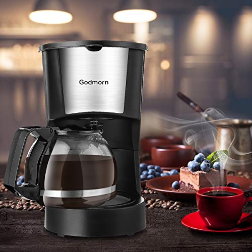 Drip Coffee Maker, Godmorn Filter Coffee Machine One Touch, 0.6L Coffee Maker, Keep Warm for 40Mins, Anti-Drip Design, Removable Filter and Funnel, Space Compact for Coffee Lover - Thumbnail 6