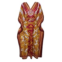 Mogul Womens Ella Maxi Caftan Kaftan Cruise Cover Up Dress One Size