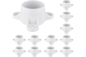 TIANTIANUP 12 Packs PVC Flange for 1" PVC Pipe, Table Screw Caps PVC Fittings for DIY PVC Rod Holder Projects, Making Storage Shelves, Support Feet