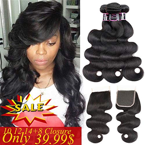 8a Brazilian Body Wave Bundles With Closure Urbeauty 100