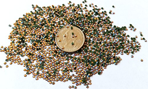 GoldenLiving168 Mermaid Crystal Blue Yellow AB Round 1000pcs Rhinestone 2mm (6ss) 3D Acrylic Nail Art Decoration Cellphone Case USA SELLER! FAST SHIPPING!