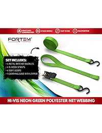 Correas de corbata de trinquete de 8 piezas, con una fuerza de carga de 1,102.3 lbs y hebillas de metal, ganchos de metal recubiertos de plástico, correas de seguridad de 3.9 x 15.7 in y 4 trabillas suaves.