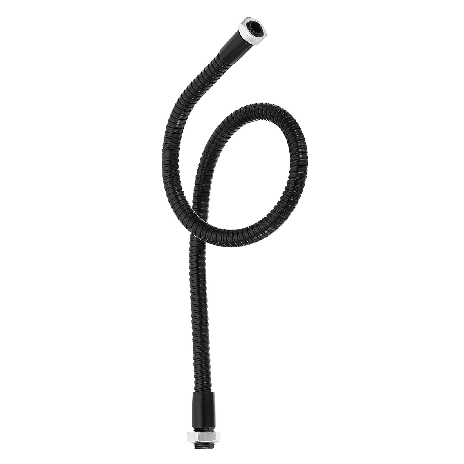 PATIKIL 15.7" Universal Gooseneck Hose, 1Pcs M10 to M8 Fine Thread Bendable Metal Positioning Hose Flexible Arm Tube Extension for Lamp, DIY Equipment, Black