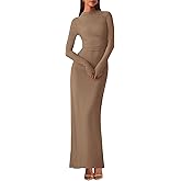BTFBM Women Bodycon Maxi Dress Fall 2025 Long Sleeve Ruched Elegant Party Cocktail Formal Wedding Guest Dresses