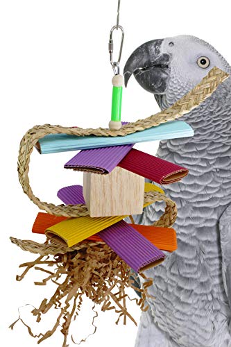 Bonka Bird Toys Balsa Parrot Toys cage Cages preening Cockatiel Conure Cockatiel Budgie Parakeet (Balsa Swirl)