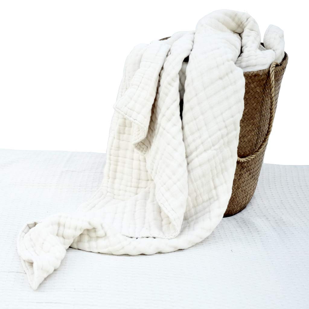 Chunky Organic Baby Blanket/Tummy Time Mat in Unbleached Cotton. Eco Gift.