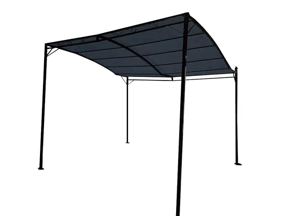 ASS Wand Anbau Pavillon 3 x 2,5 Meter mit Dach 100% wasserdicht UV30+ Tropea, Farbe:Anthrazit