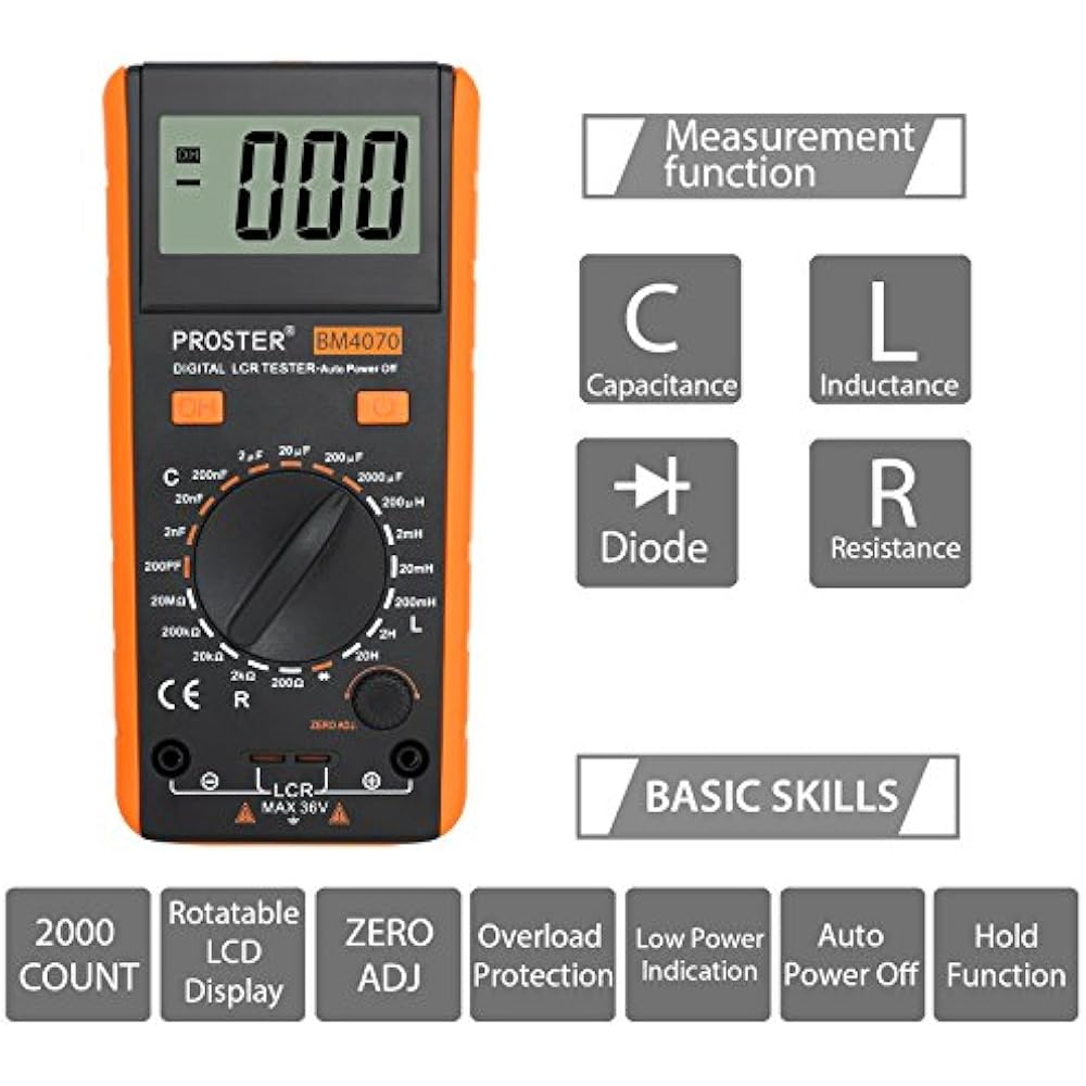 LCR Meter Multimeter Tester For Capacitance Resistance Inductance