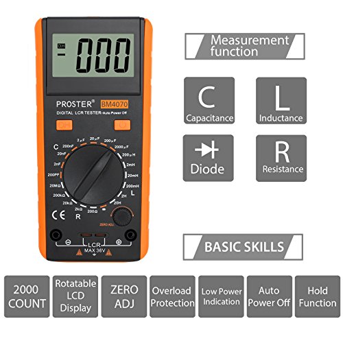 Proster LCR Meter LCR Multimeter Tester for Capacitance Resistance