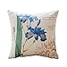 sykting Spring Pillow Covers Cotton Linen Farmhouse Flower Pillow Covers 18x18 inch for Couch Bed Chair Set of 4