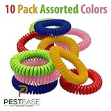 PestEase Mosquito Repellent Bracelets, 10 Pack Pest Control Repeller up to 250 Hours of Insect Protection, Use Outdoor & Indoor, Wrist Bands for Adults & Kids-Made of All Natural Plant Oils- Deet-Free