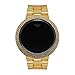 Techno Pave Iced Out Bling Created Lab-Diamond Gold Digital Touch Screen Sports Designer Metal Band Watch