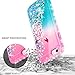 iPhone 6/6S/7/8 Phone Case with Tempered Glass Screen Protector for Girls Women Kids, NageBee Glitter Liquid Sparkle Bling Floating Waterfall Diamond Shockproof Cute Case -Pink/Aqua