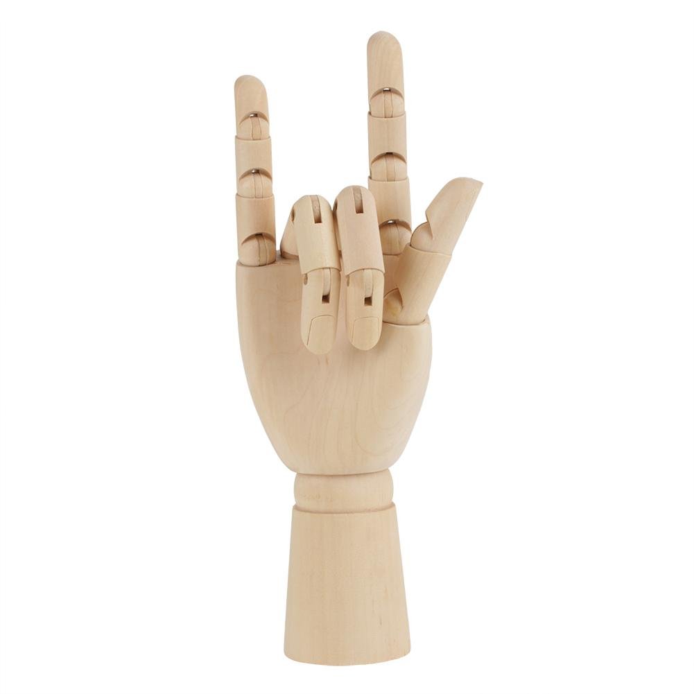 Wooden Hand Model, Flexible Moveable Wooden Women Mannequin Hand Artist Model Jointed Articulated Wood Sculpture for Sketching Drawing Painting Artwork Home Office Desk Decoration(10 "right hand)