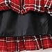 Women`s Elasticated Plaid Pleated Skirt Plus size Costumes(XL, Red white)