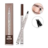 RAPIDBROW Tattoo Eyebrow Pen with Four Tips Long-lasting Waterproof Brow Gel for Eyes Makeup (A Chestnut))