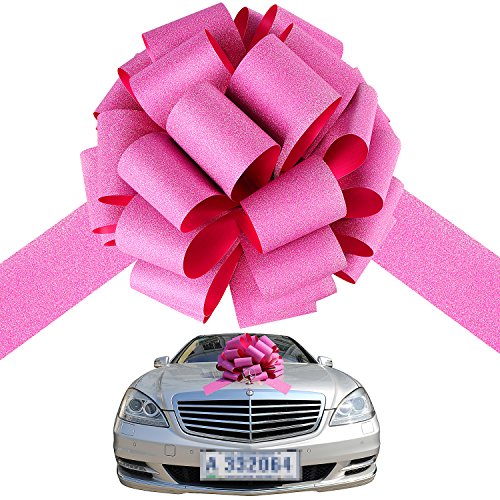 Big Pink Car Bow Ribbon Pull Bows New Car Bow Ribbon Automobile Bow