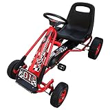 Go-kart rojo de pedales con silla ajustable