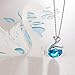 LadyColour Blue Swan Pendant Necklace Swarovski Crystals Animal Collection Engaraved Love