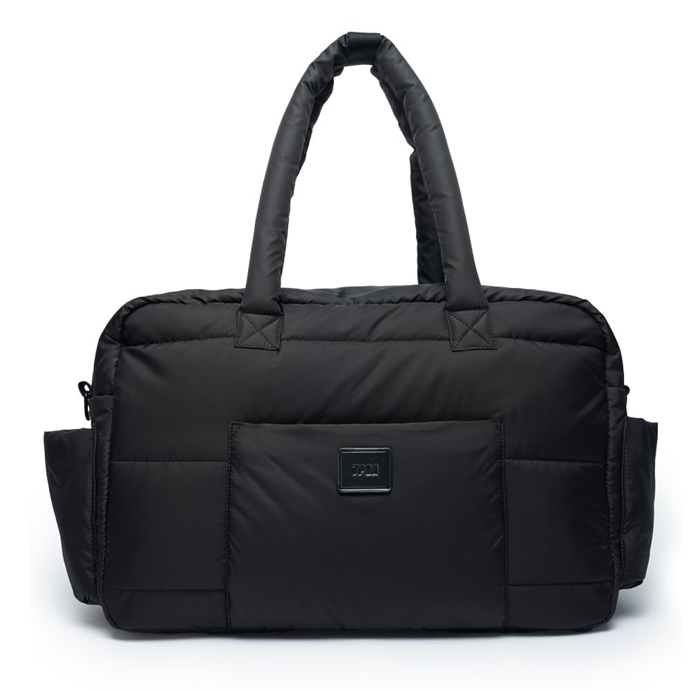 7 A.M. 7AM Voyage Diaper Bag – SoHo Satchel Large & Compact Waterproof Multifunctional Newborn & Toddler Diaper Bag, Gym Bag & Travel Bag with Padded Straps, Includes Changing Pad & Stroller Straps