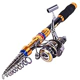 Sougayilang Portable Telescopic Fishing Rod and Reel Combos Travel Spinning Fishing Pole Kits