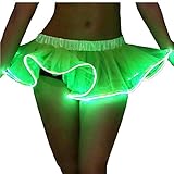 Adult LED Light Up Tutu Skirt Party Dance Tulle Dress Petticoat Electric Styles Green