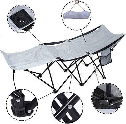 New Portable Folding Camping Adventure Camp Bed Durable Hammock Sleeping Cot Steel 600D Nylon Oxford
