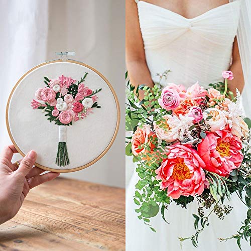 Similane 5 Pieces Embroidery Hoops Bamboo Circle Cross Stitch Hoop Ring 5 inch to 10 inch for Embroidery and Cross Stitch - Thumbnail 5