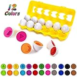 Color & Shapes Matching Egg Toy - Shape Sorting & Color Recognition Learning Toy for Toddlers - Preschool Game - Montessori Education - Easter Eggs