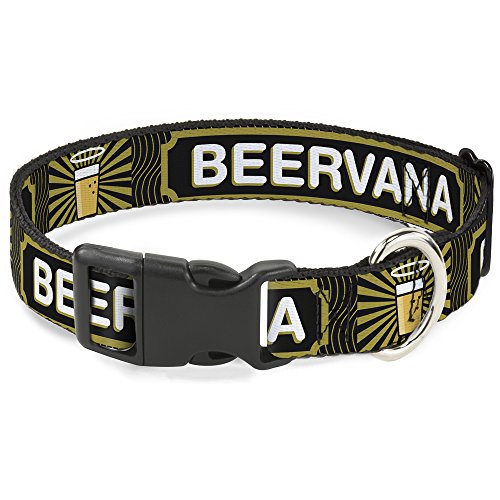 Plastic Clip Collar - Beer Pint Beervana Rays Waves Black Olive - Narrow-Small…