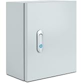 Steel Electrical Junction Box, Indoor&amp;Outdoor Electrical Enclosure Box, Wall Mounted Waterproof&amp;Dustproof Metal Box, Universal Electric Equipment Enclosure Box with Safety Locks and Mounting Plates