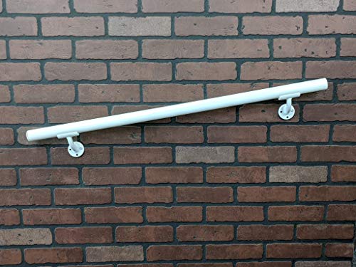 Aluminum Handrail Direct OHR 7' Handrail Section with mounts - White