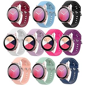 HSWAI 10 Colors Compatible with Samsung Galaxy Watch Active Bands/Active 2 Watch Bands 40mm 44mm / Galaxy Watch 4 Band…