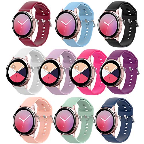 HSWAI 10 Colors Compatible with Samsung Galaxy Watch Active Bands/Active 2 Watch Bands 40mm 44mm / Galaxy Watch 4 Band…