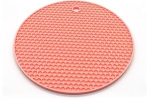 Silicone Trivets for Hot Dishes Pots & Pans, Round Trivet Pot Holders, Non Slip Kitchen Hot Pads,Pink