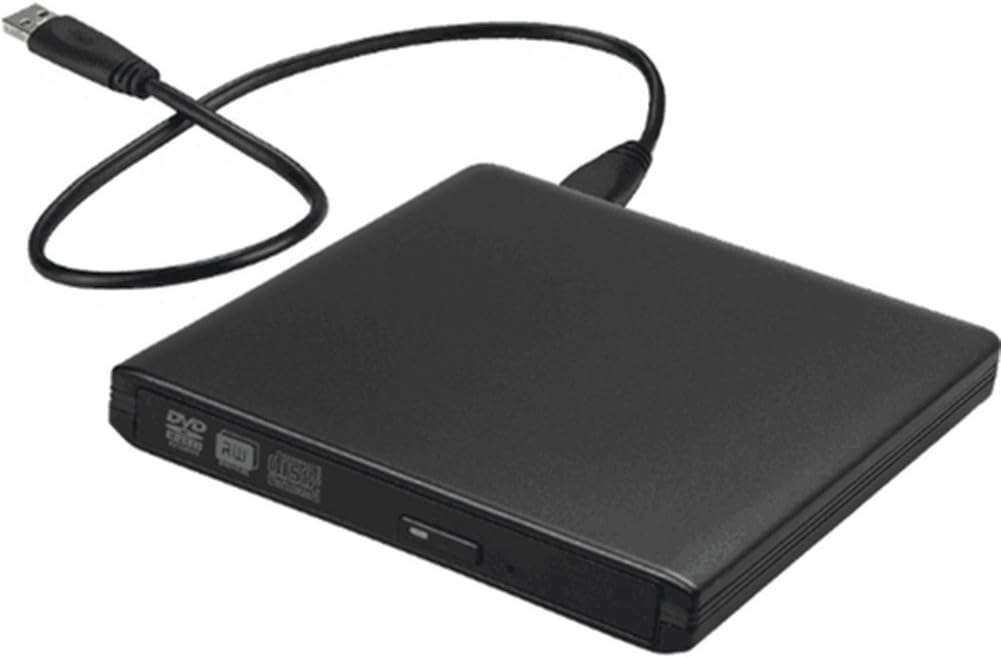 DLPIN External CD Drive USB 3.0 Ultra Portable External CD DVD Drive DVD CD RW DVD ROM Drive Writer Burner for High Speed Data Transfer Laptops Desktops (Black)