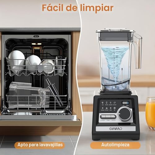 OMMO 2L Professional Blender, 1800W Smoothies Blender with 9 Speed Controls for Broken Ice, Smoothies, Drinks and Frozen Fruits, BPA Free