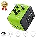 JMFONE International Travel Adapter Universal Power Adapter Worldwide All in One 4 USB with Electrical Plug Perfect for European US, EU, UK, AU 160 Countries (Green) primary