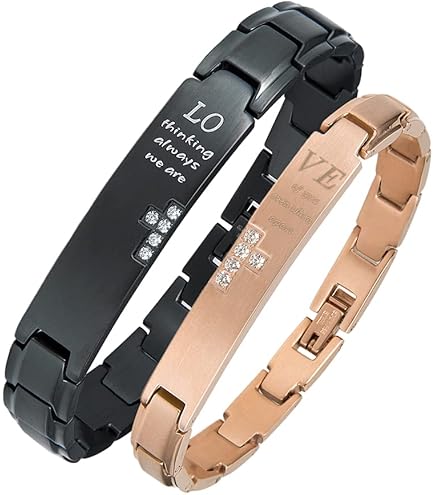 vibrating bracelet amazon TOTWOO Bluetooth Smart Pairing with Vibration Love Bracelets, Black, Gold main image 0