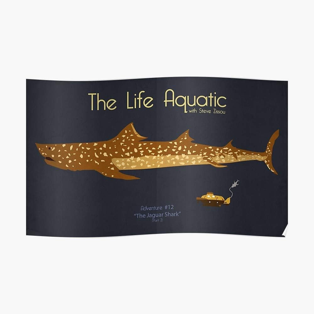 Poster: The Life Aquatic - Jaguar Shark Poster (23.2 x 13.9 in) - Perfect for College Dorms, Student Rooms, and Bedrooms - Cool Popular Posters Design Gift