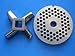 Meat Grinder Plate and Knife for size #12 electric or manual Knife and 3/16