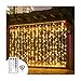 PopBabies Curtain Lights, Window Curtain Lights for Bedroom, Parties, Wedding 300 LEDs, Full Waterproof Curtain White Lights Outdoor, Multiple Strands Connectable RF Remote Low Voltage UL588 Listed